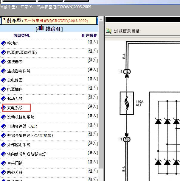 2005-2009年丰田皇冠发电机电路图.