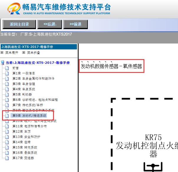 2017年凯迪拉克XTS发动机氧传感器电路图