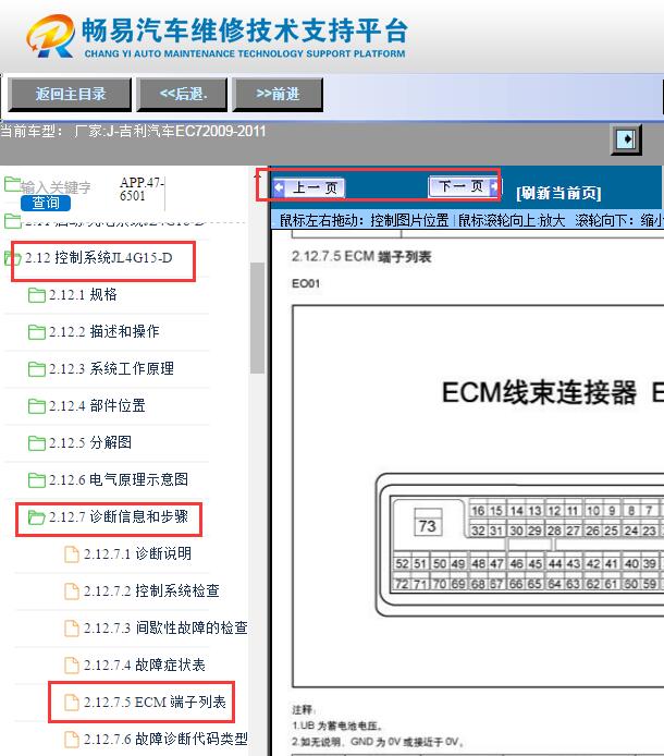 2009-2011年吉利EC7 JL4G15D发动机针脚资料