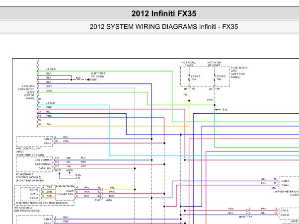 2012年英菲尼迪FX35 CAN线路图