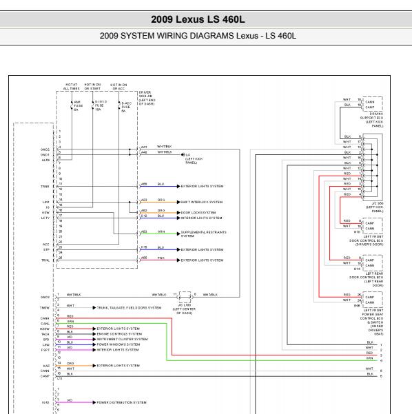 2009年雷克萨斯LS460L车身电路图