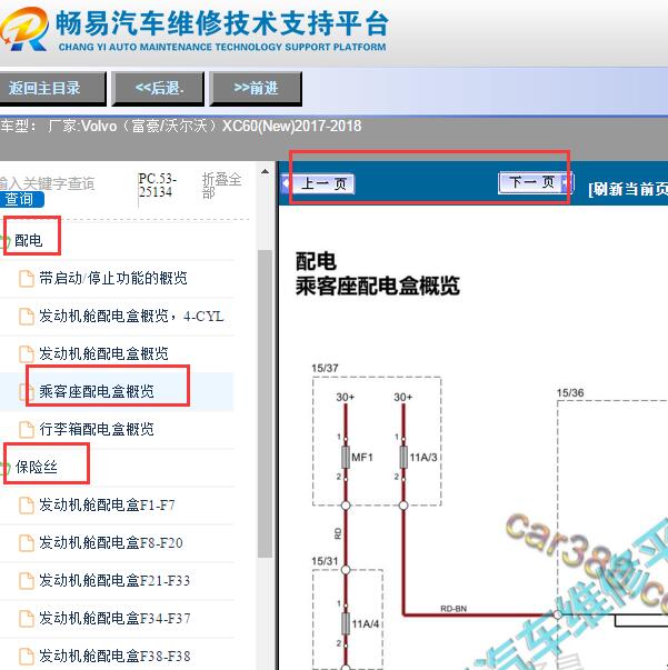 2018年沃尔沃XC60保险丝电路图