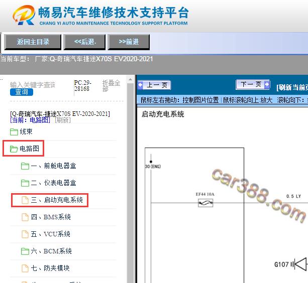 2020-2021年奇瑞捷途X70S EV启动电路图
