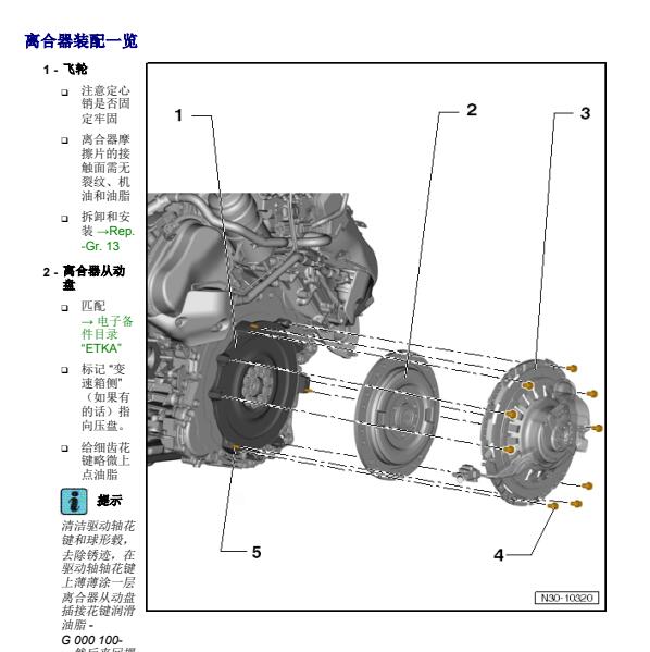 2012年大众途锐离合器结构图