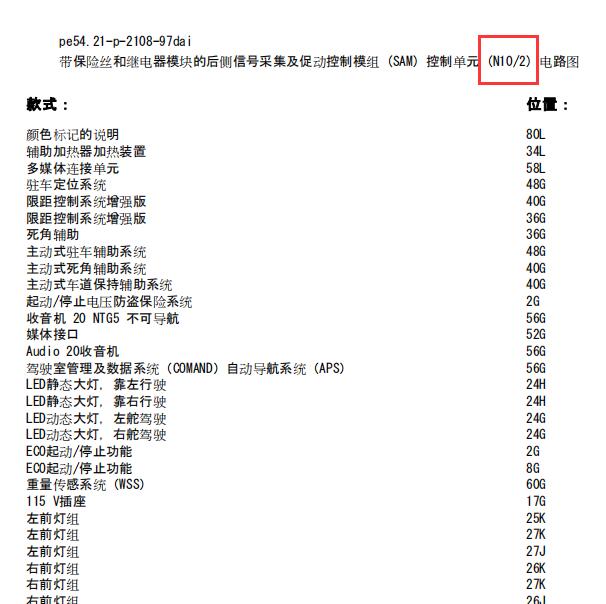 2011年奔驰E200L 保险电路图