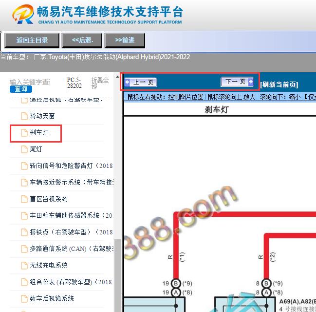 2021-2022丰田埃尔法混动(Alphard Hybrid) 刹车灯电路图