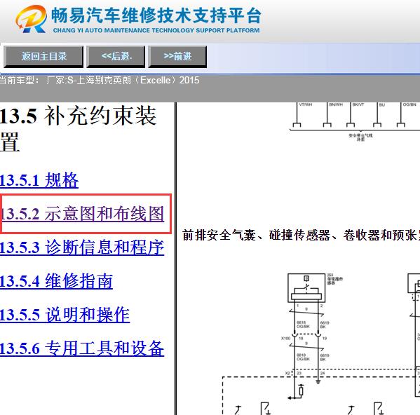 2015年别克英朗气囊电路图