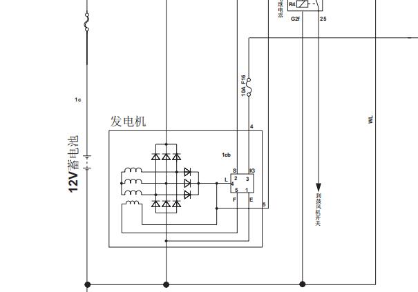 2010年江铃顺达发电机和仪表电路图