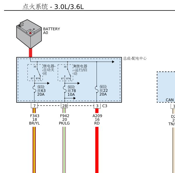 2015年吉普大切诺基点火系统电路图