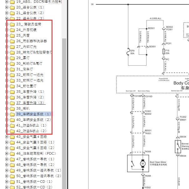 2013年荣威350 车身控制电路图