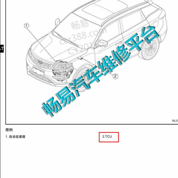 2016年吉利博越 变速箱电脑位置
