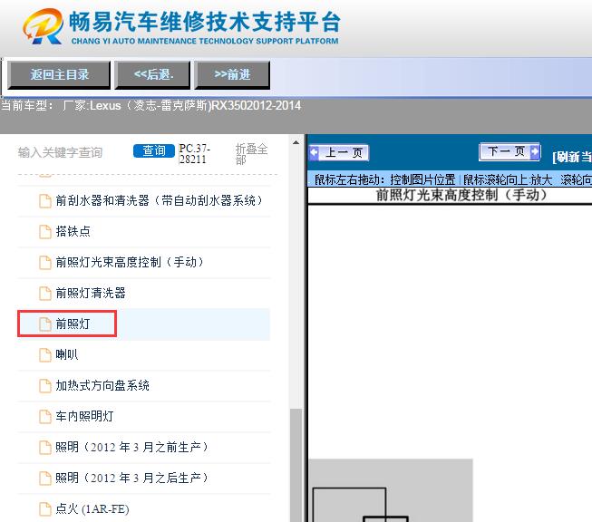 2012-2014年雷克萨斯RX350  大灯电路图