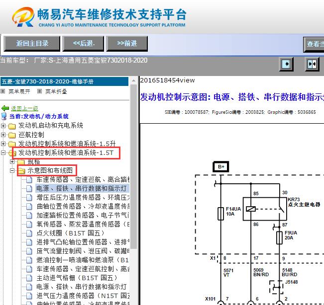 2018-2019年宝骏730 LL5发动机电路图