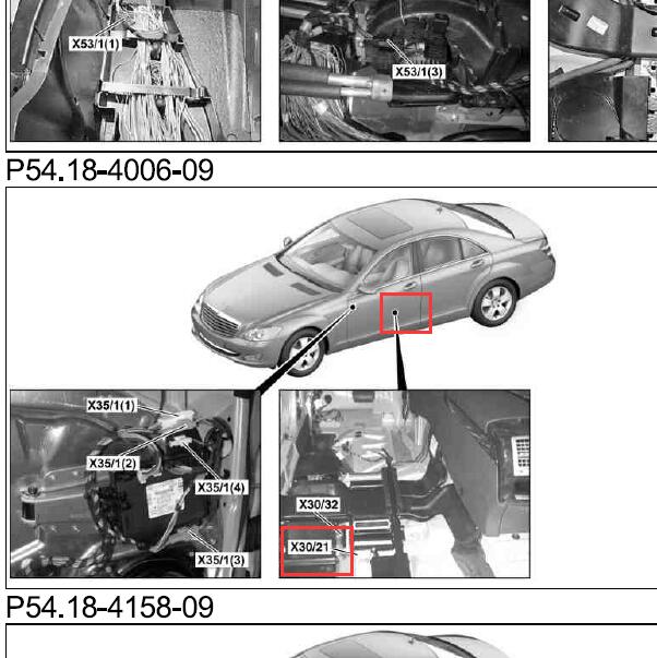 2008年奔驰S350 X30 21接点位置.