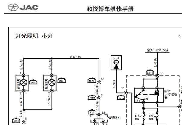 2011年江淮和悦小灯电路图