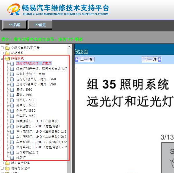 2014年沃尔沃V60灯光开关电路图