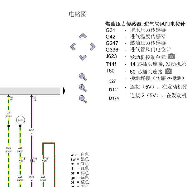2013年奥迪Q5 增压压力传感器电路图