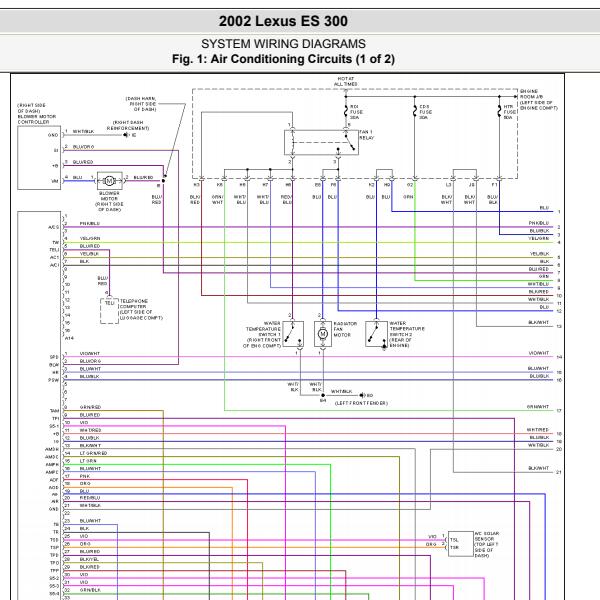2002年雷克萨斯ES300空调电路图