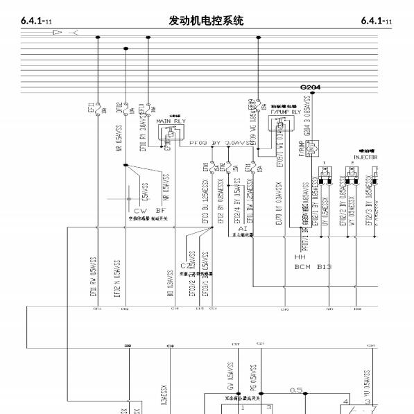 2017-2018年长安欧尚A800发动机电路图