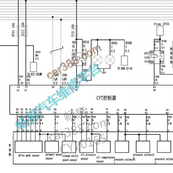 2018年东风风光580变速箱电路图