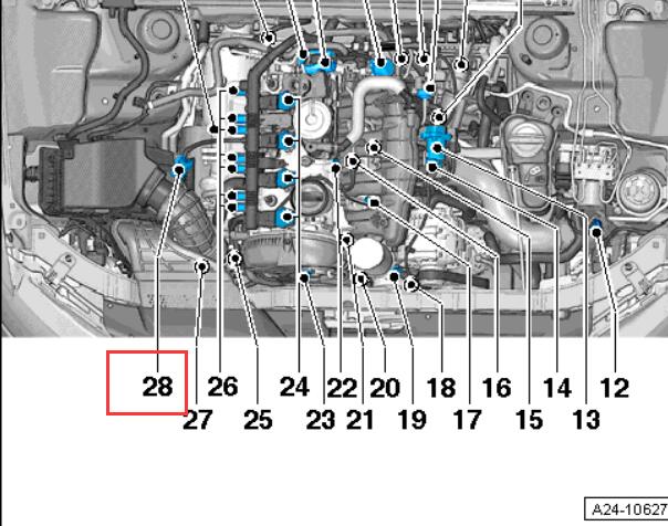 2012年奥迪A4空气质量传感器位置