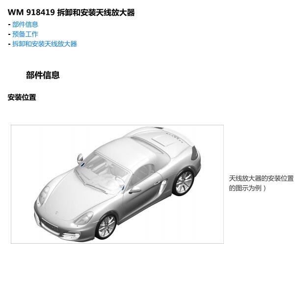 2018年保时捷博克斯特天线放大器位置