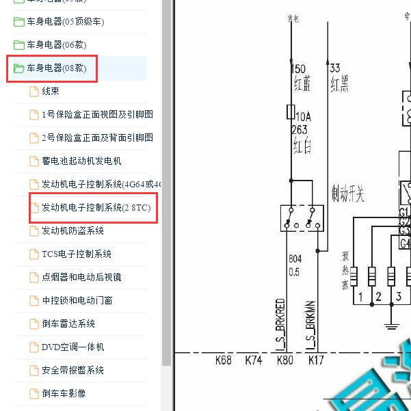 2005-2008年长城H3 2.8柴油发动机电路图