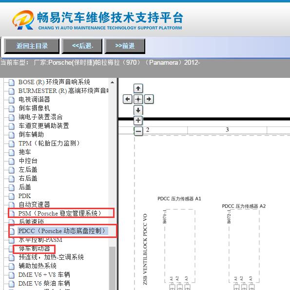 2012年保时捷帕拉梅拉制动助力传感器电路图