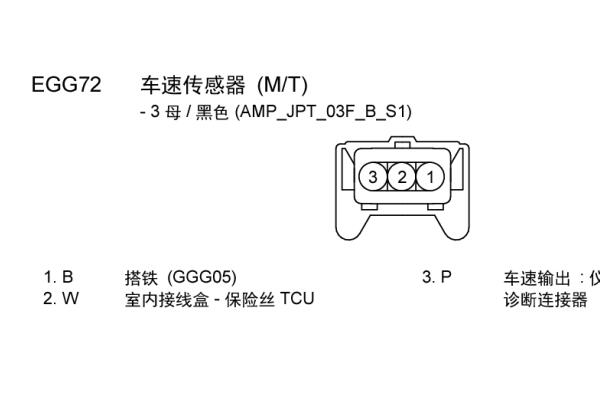 2012年现代瑞纳车速里程传感器针脚和电路图