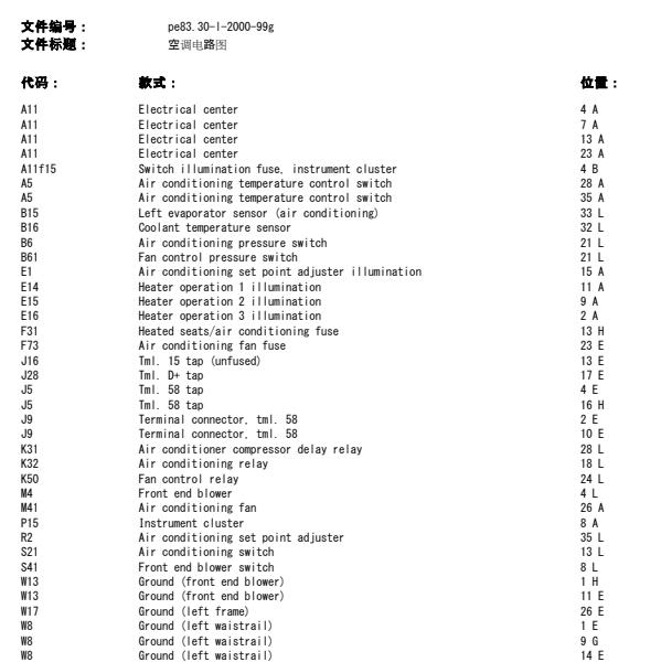 2006年奔驰Vario空调电路图