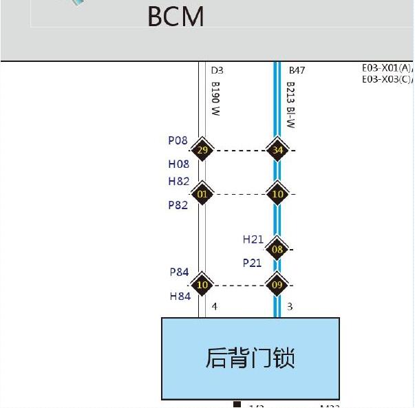 2017-2018年长城H2 尾门电路图