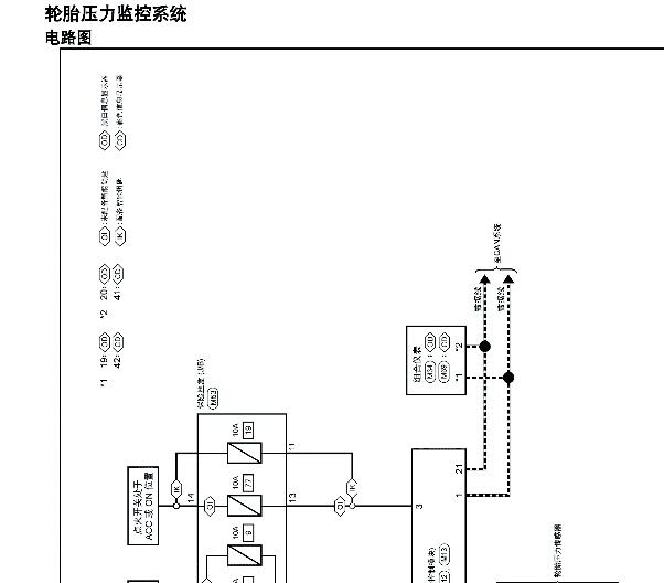 2021年启辰D60PLUS胎压监测系统电路图