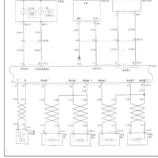 江淮瑞风2.4发动机喷油嘴电路图
