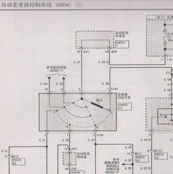 2006年起亚欧菲莱斯变速箱电路图