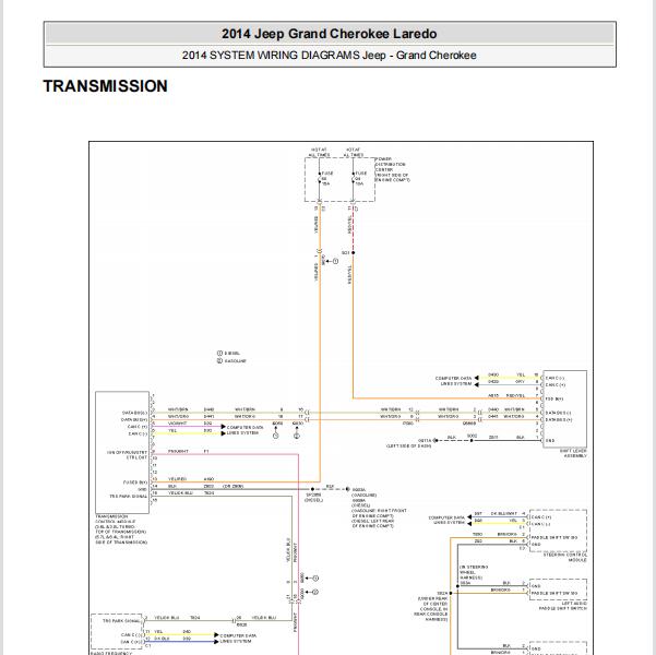 2014年吉普大切诺基变速箱电路图