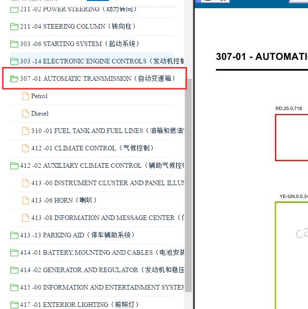 2012-2013年路虎揽胜极光变速箱换挡模块电路图