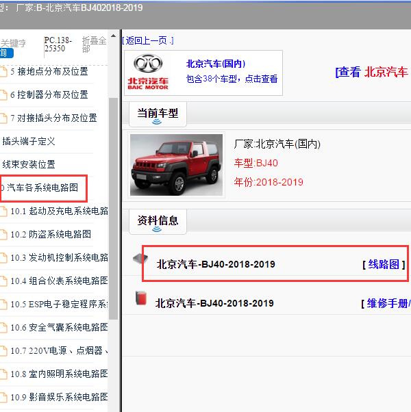2018-2019年北京BJ40L 全车电路图