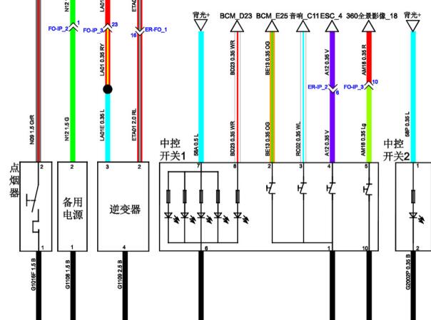 2015年众泰Z700车窗和中控电路图