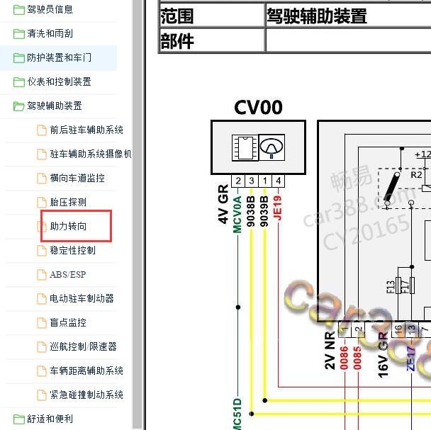 2018雪铁龙C5转向电路图