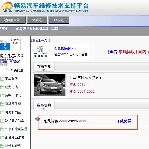 2021-2022年东风标致508电路图