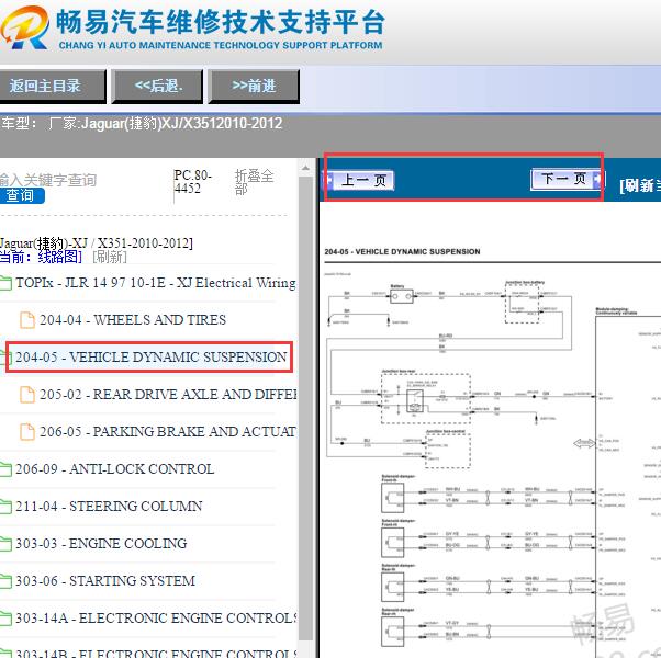 2010-2012年捷豹XJ空气悬挂电路图