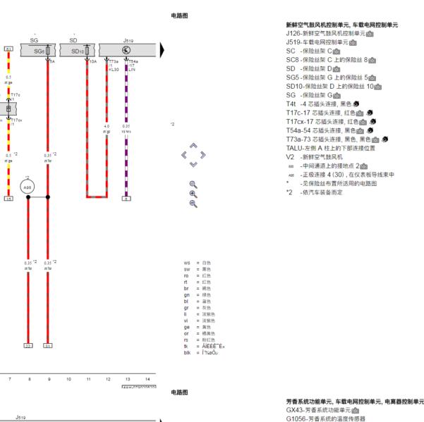 2019年奥迪A6L空调电路图