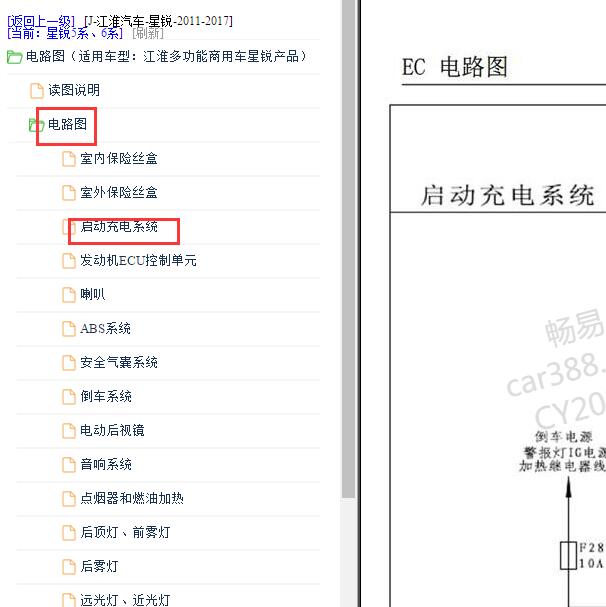 2011-2017年江淮星锐 启动电路图