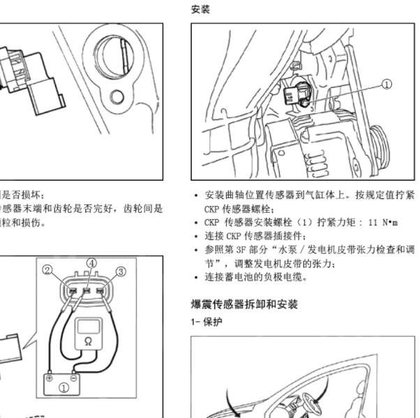 2007年铃木利亚纳K14B发动机曲轴传感器位置