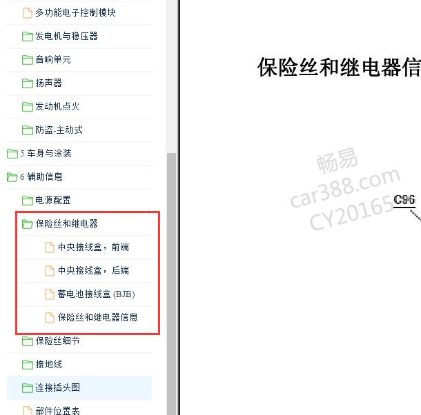 2009年福特福克斯保险分配资料