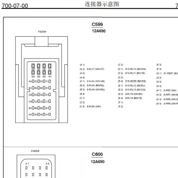 福特福克斯C6发动机针脚定义