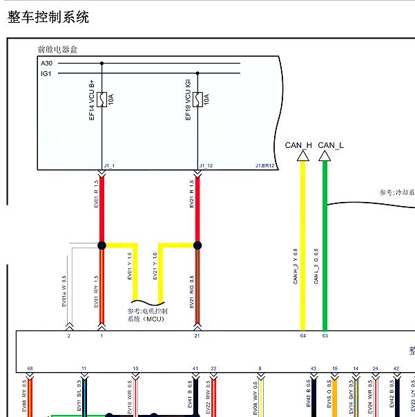 2020年野马斯派卡EV整车控制器电路图