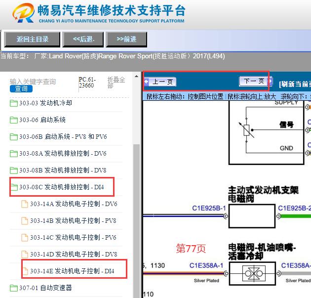 2017年路虎揽胜运动版发动机电路图