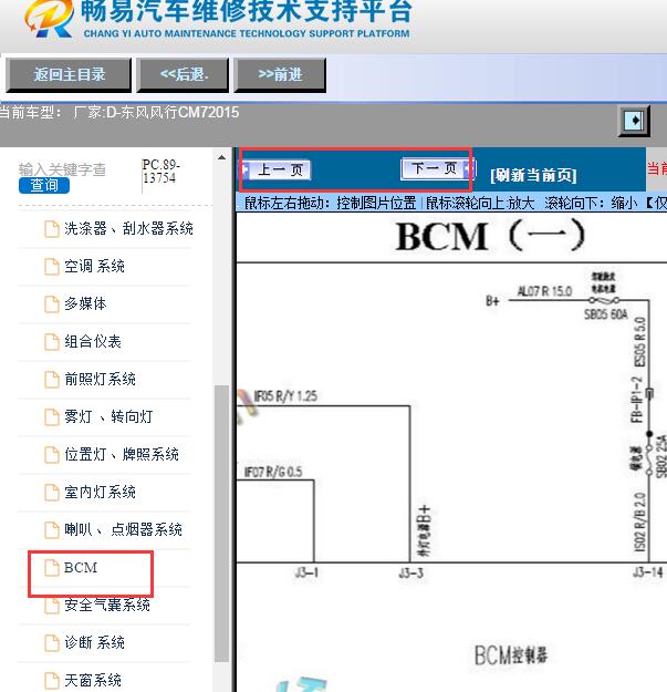 2015年东风风行CM7 车身电脑电路图