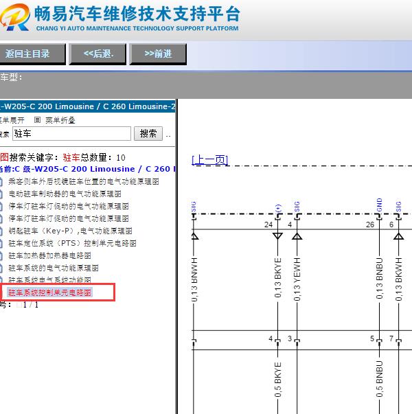 2019年奔驰C260L前部雷达线路